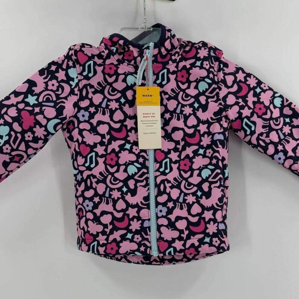 Cat & Jack NWT 2T Toddler Girls Warm Fleece Lined Hooded Jacket Unicorn Fox